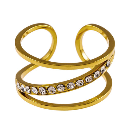 Modèle URDUJA : Bague multi-superposée incrustée de zircone