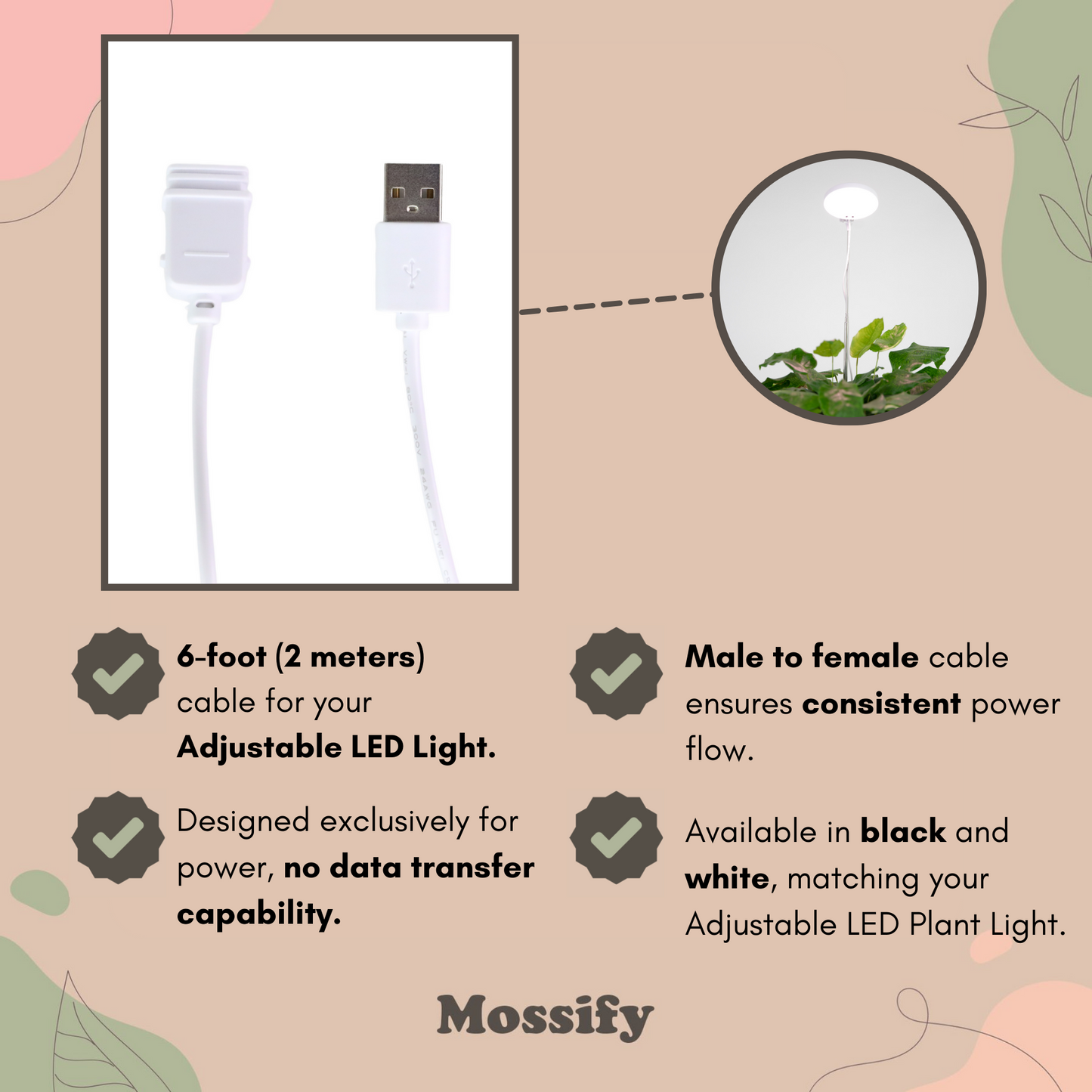 Rallonge électrique USB 2.0 de 1,80 m