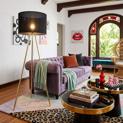 Lampadaire noir moderne UMBERTO pour salon et chambre (liquidation)