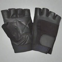 Unik International Gants sans doigts en cuir et tissu