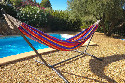 Hamac double de style brésilien de qualité supérieure avec support universel
