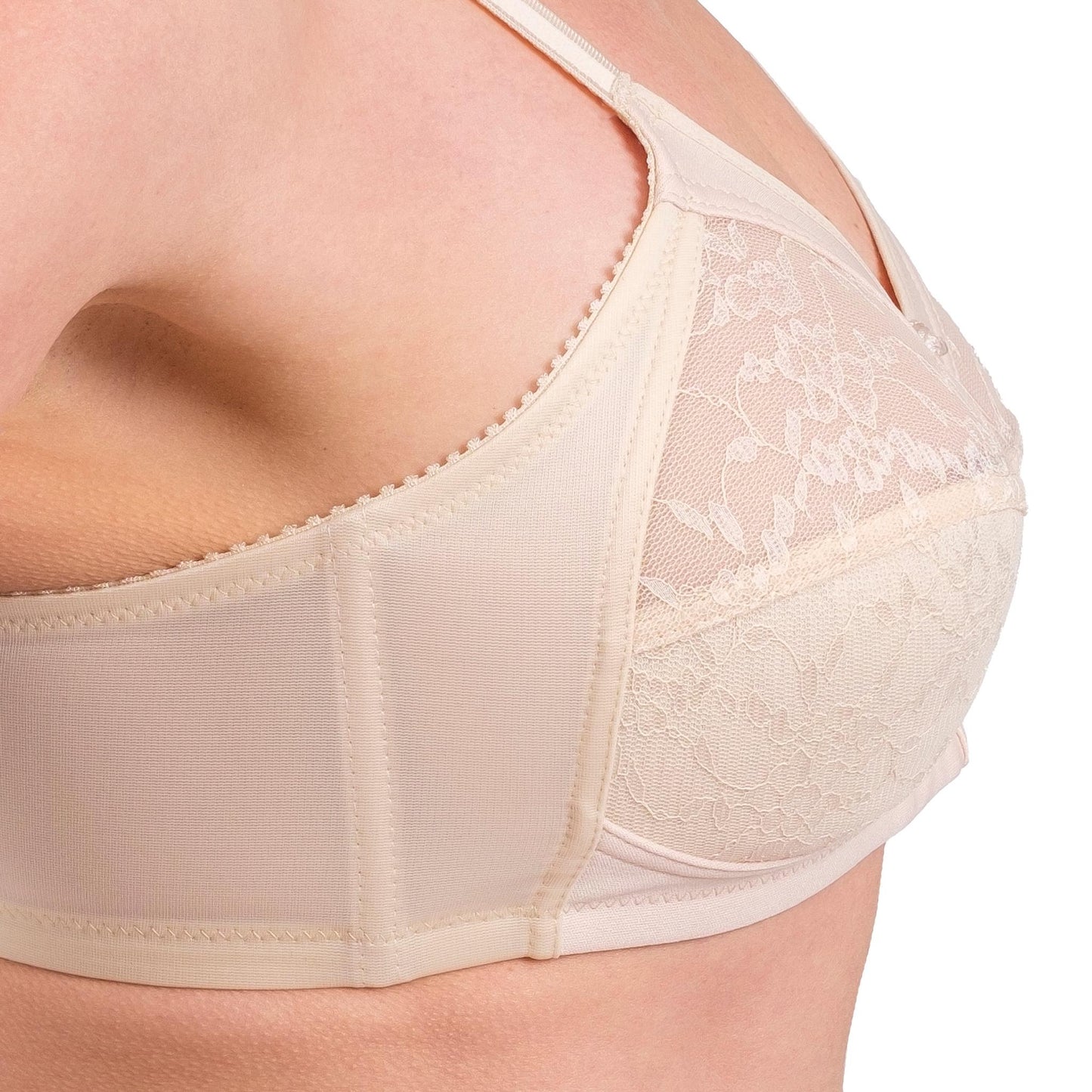 Soutien-gorge sans armature en dentelle à couvrance complète