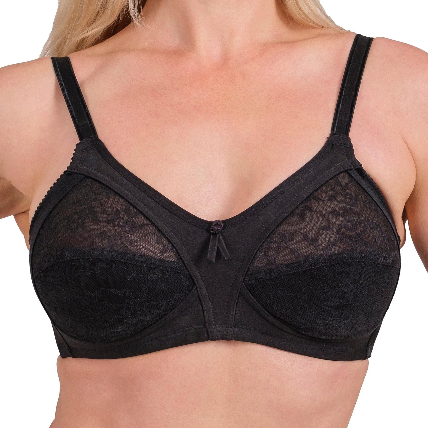 Soutien-gorge sans armature en dentelle à couvrance complète