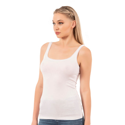 Débardeur pour femme en modal et coton avec liseré en biais