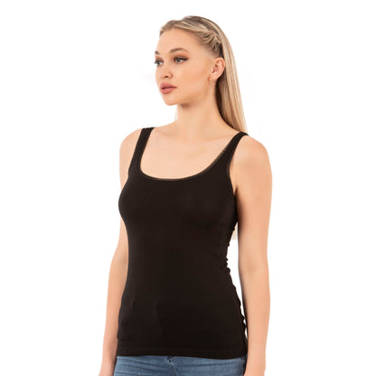 Débardeur pour femme en modal et coton avec liseré en biais