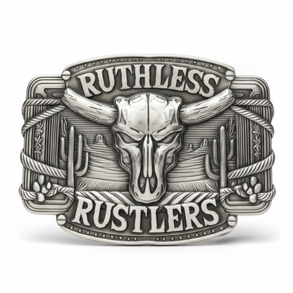 Boucle de ceinture Ruthless Rustlers RR Frontier | Argent antique