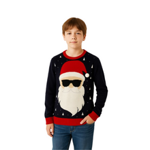 Pull enfant Le Père Noël intelligent en lunettes de soleil avec pompon