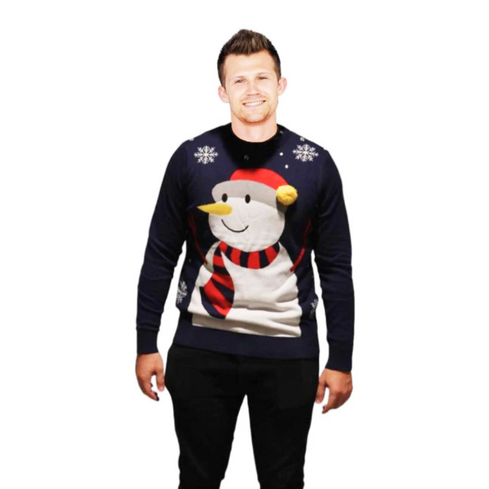 Lot Famille - Pull Bonhomme de Neige avec un Pompom