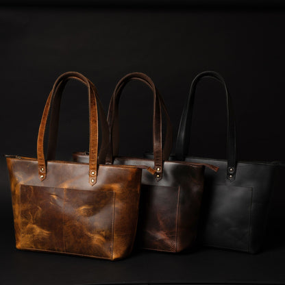 Sac fourre-tout classique en cuir noir