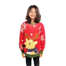Pull Renne Fille avec un Pompon