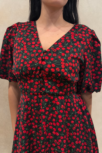 Robe évasée imprimé cerises Cindy
