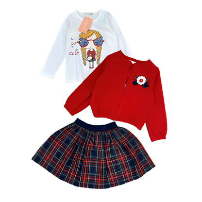 Ensemble Jupe et Top Carré Élégant pour Filles