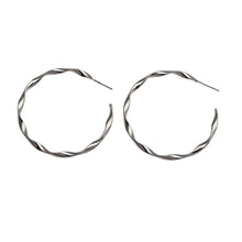 VERONA Wavy Twist Silver Hoop Earrings