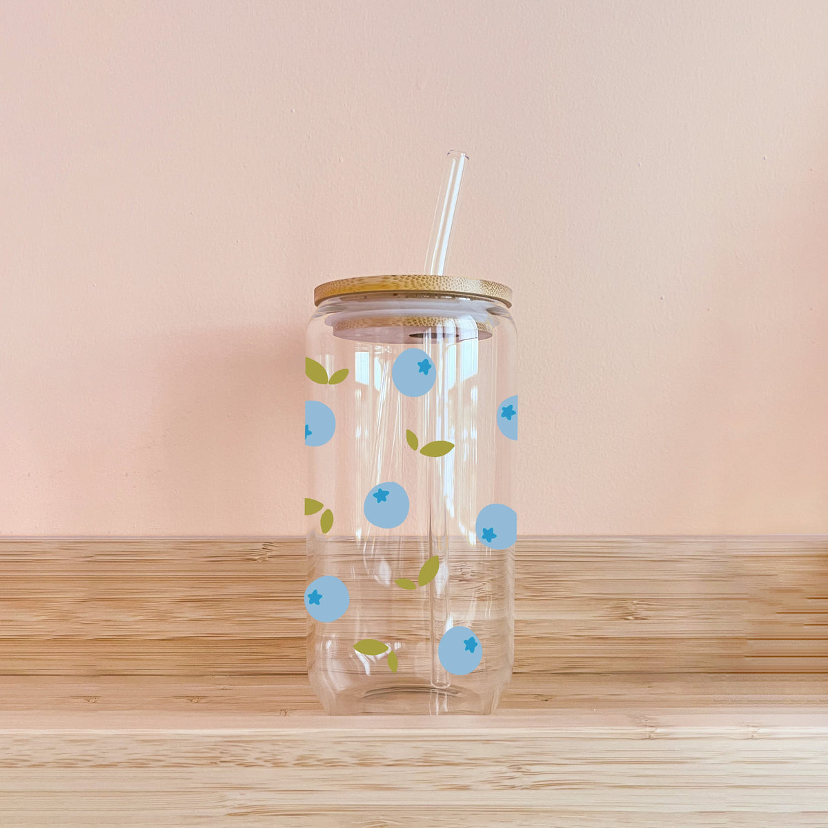 Verre boho - bleuets