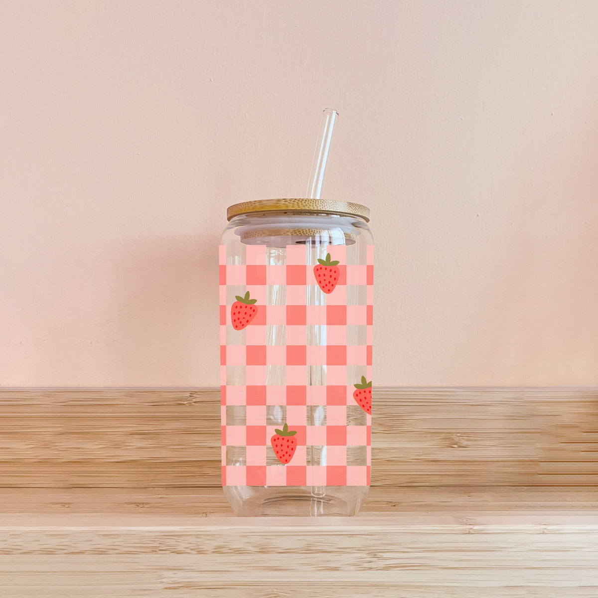Verre - Gingham fraises