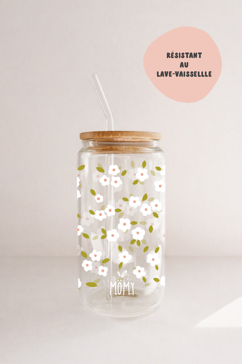 Verre à paille Signature - Bloom blanc