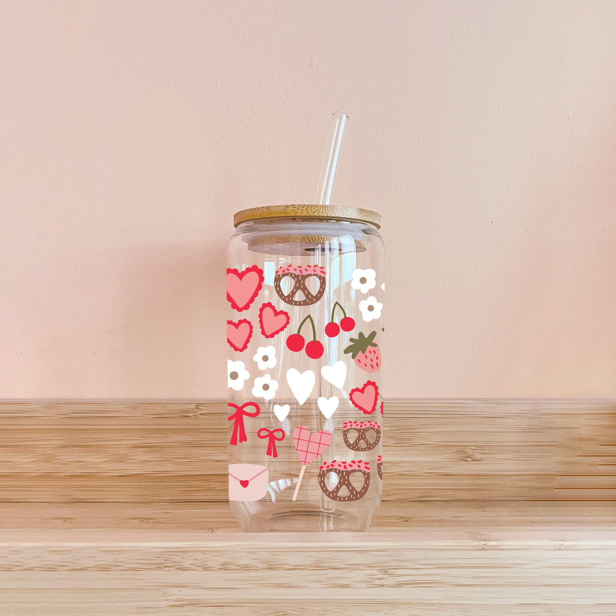 Verre boho - coeurs & bretzels