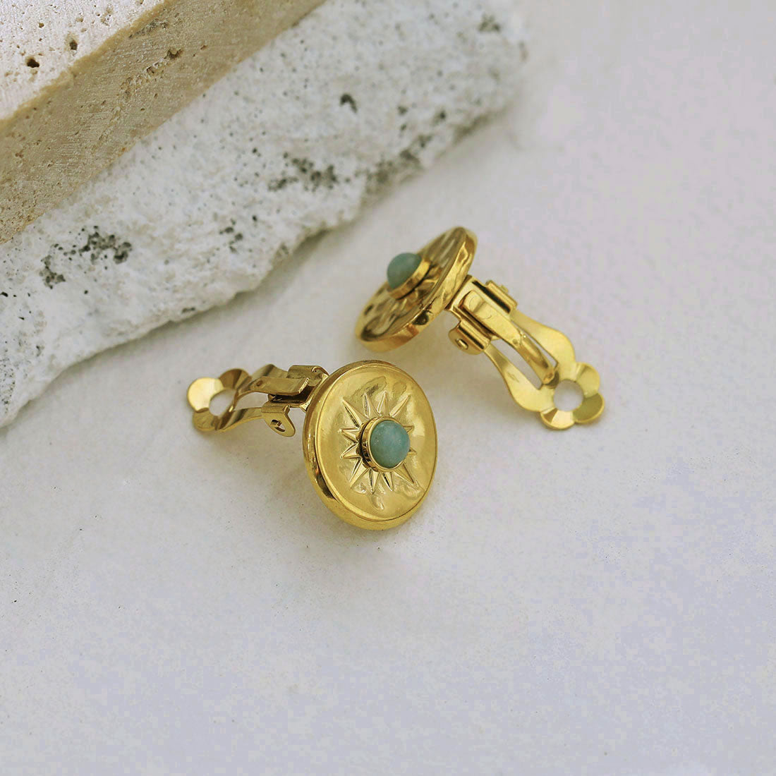 Boucles d'oreilles clous VICTORIA à clip (Pas besoin de piercing)