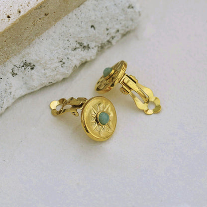 Boucles d'oreilles clous VICTORIA à clip (Pas besoin de piercing)