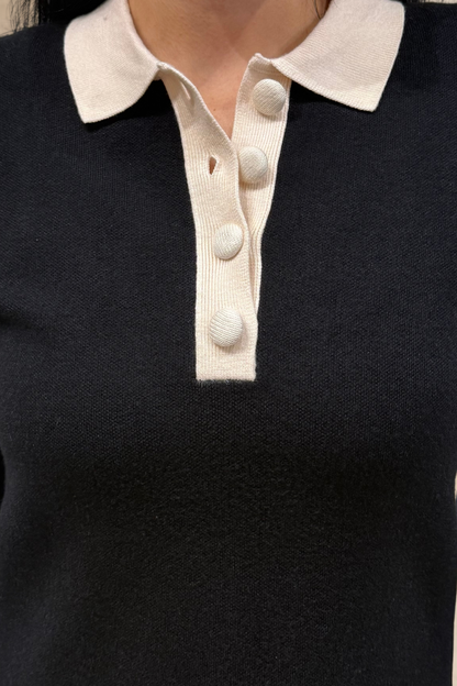 Vivienne Knit Dress with Contrast Collar