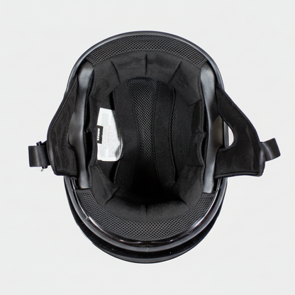 VOSS 707FRP Black Skull and Rose Half Helmet with Peak