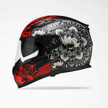 Casque de moto intégral mat VOSS 988 Moto-1 Red Mandala