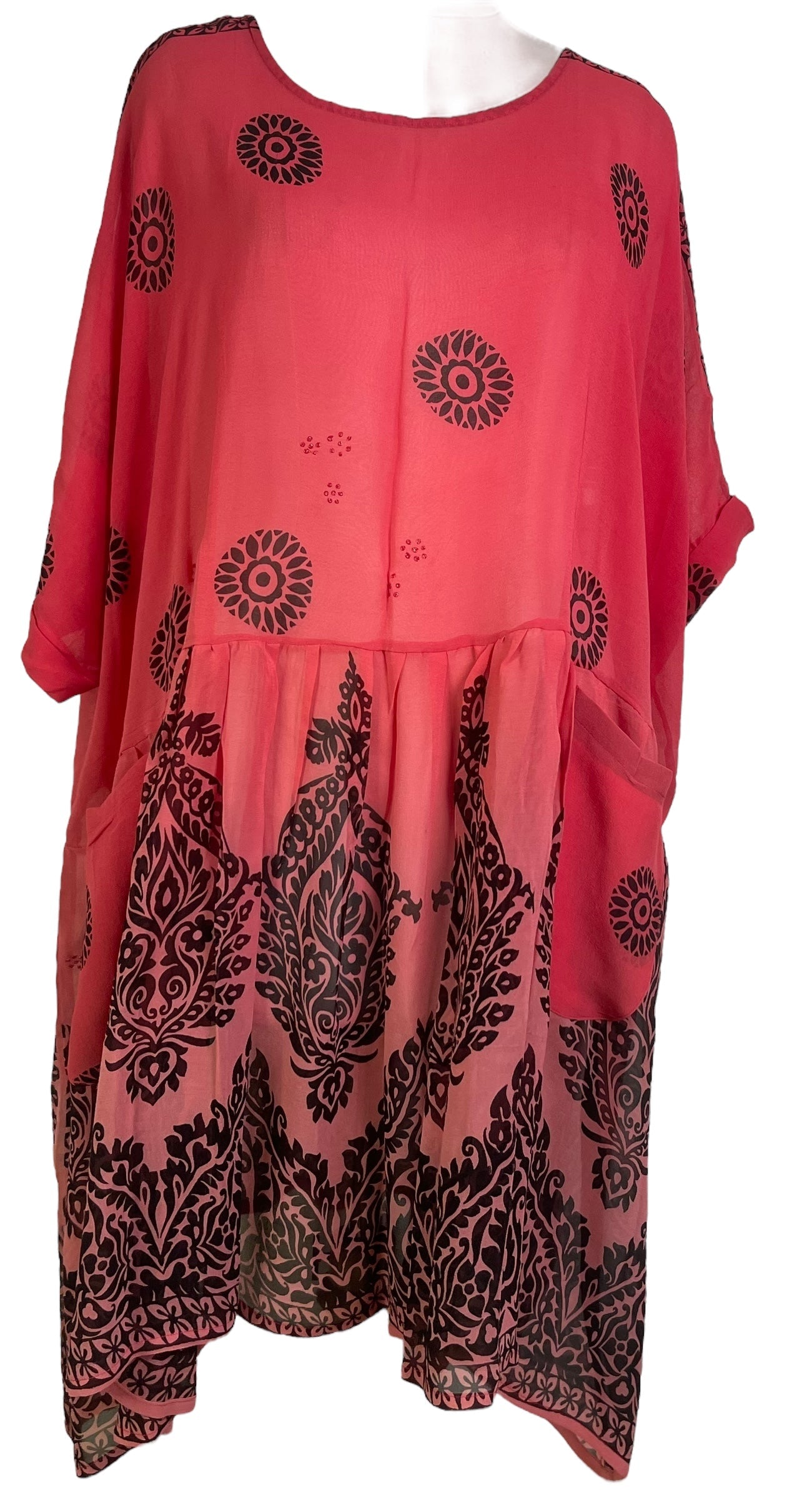 PRG6741 Sheer Avatar Pure Silk Boxy Babydoll Dress
