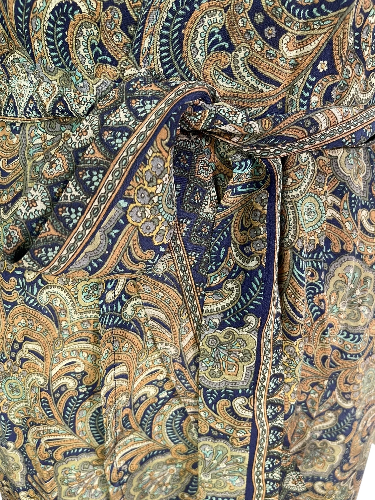 PRC6833 Duster long en pure soie à manches kimono avec ceinture Avatar