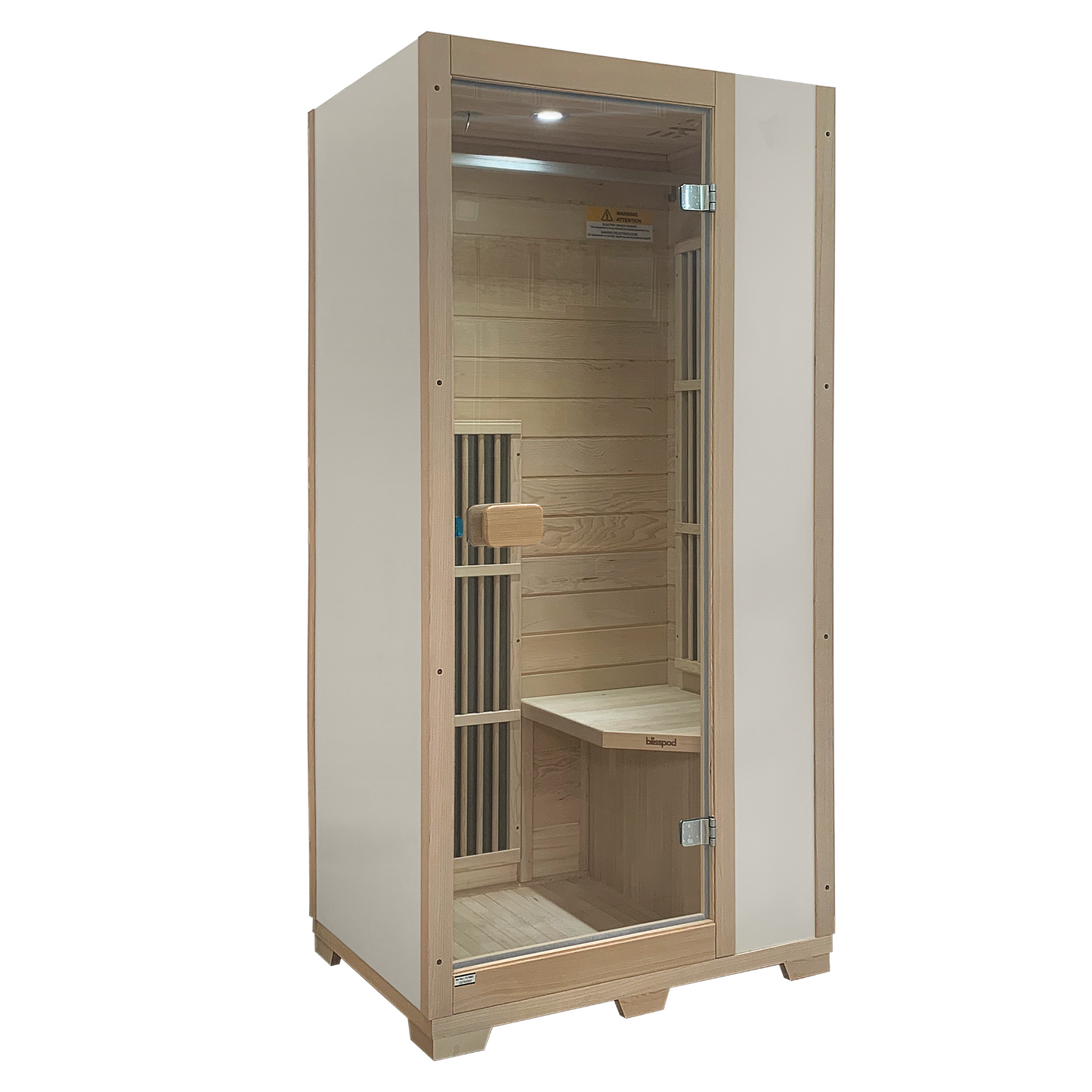 Blisspod | Vienne | Sauna infrarouge lointain | Pruche du Canada très faible champ électromagnétique | 185 cm H x 90 cm L x 65 cm P | 1 personne