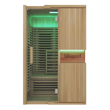 Blisspod | Milano | Sauna Spectre Complet | Bois de Pruche du Canada | EMF Ultra Bas | 5 Chauffe-Rayons Infrarouges Lointains & 1 en Verre Rouge | Chromothérapie | Jusqu'à 2 Personnes