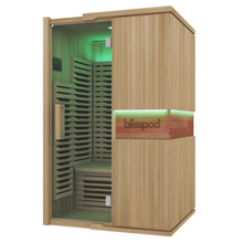 Blisspod | Milano | Sauna Spectre Complet | Bois de Pruche du Canada | EMF Ultra Bas | 5 Chauffe-Rayons Infrarouges Lointains & 1 en Verre Rouge | Chromothérapie | Jusqu'à 2 Personnes