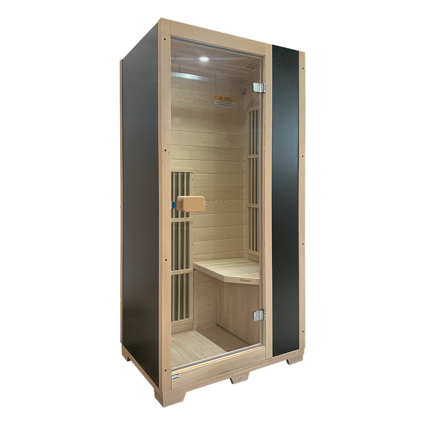 Blisspod | Vienne | Sauna infrarouge lointain | Pruche du Canada très faible champ électromagnétique | 185 cm H x 90 cm L x 65 cm P | 1 personne