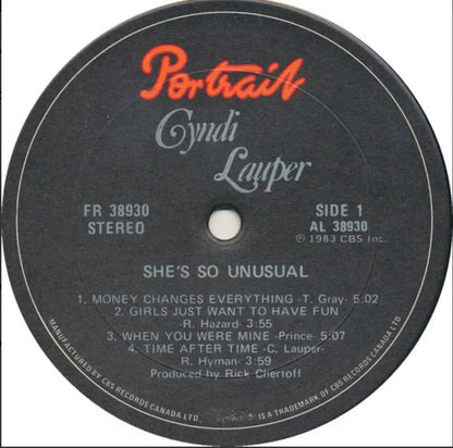 Cyndi Lauper - She's So Unusual - 1983 Pressing!