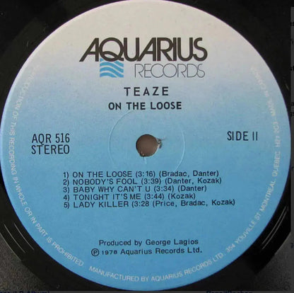 Teaze - On The Loose - 1er pressage, 1978 Original