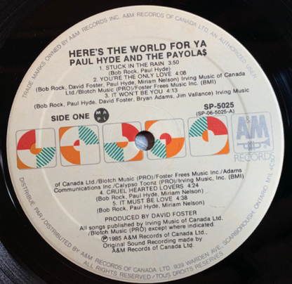 Paul Hyde And The Payolas – Here's The World For Ya - Original de 1985, Bonne affaire !