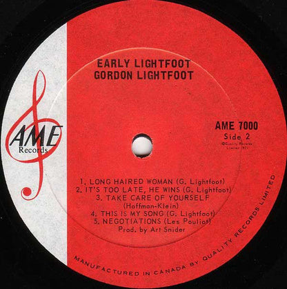 Gordon Lightfoot – Early Lightfoot - Original de 1971