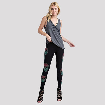 Legging tête de mort "Sugar Skull" pour femme Vocal