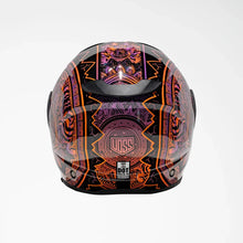 Casque de moto modulable Voss 580 Conquest Neon Mandala Gloss