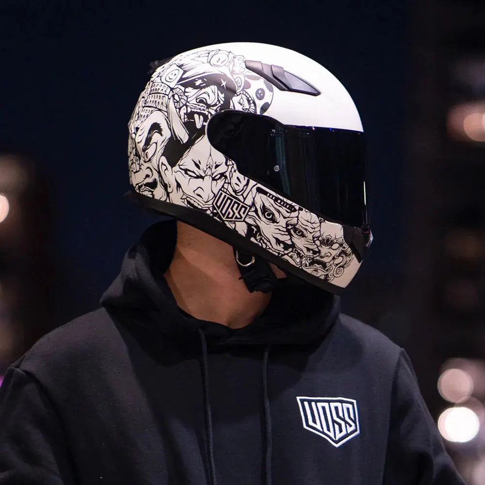 Casque de moto intégral Voss 988 Moto-1 Populace mat