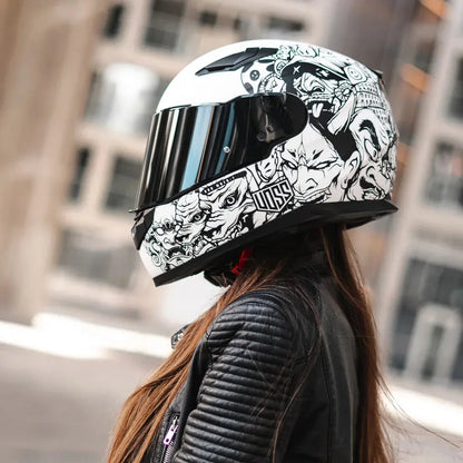 Casque de moto intégral Voss 988 Moto-1 Populace mat