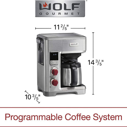 WOLF Gourmet Programmable Coffee Maker System - Factory serviced with 1 year warranty - WGCM100S