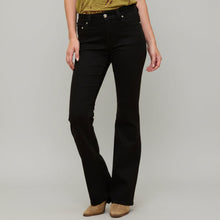 Jeans bootcut femme Westfield Eagle noir avec strass. Denim western brodé taille haute