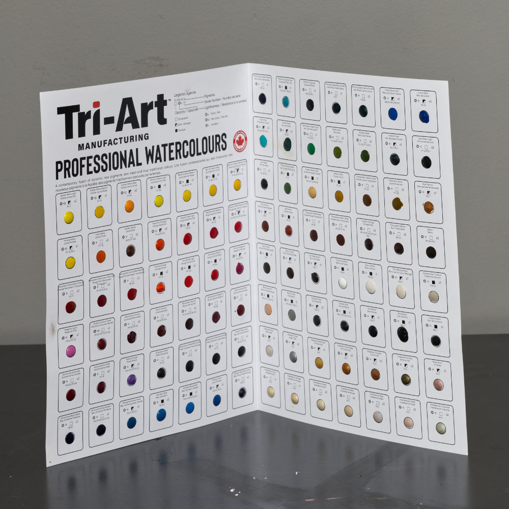 Carte d'échantillons Tri-Art Watercolours 98 couleurs