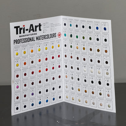 Carte d'échantillons Tri-Art Watercolours 98 couleurs