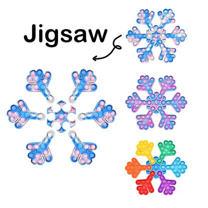 Jigsaw flocon de neige pop puzzle fidget