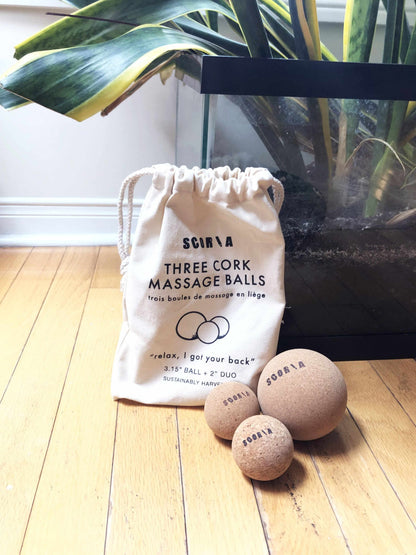 Balles de massage en liège (lot de trois)