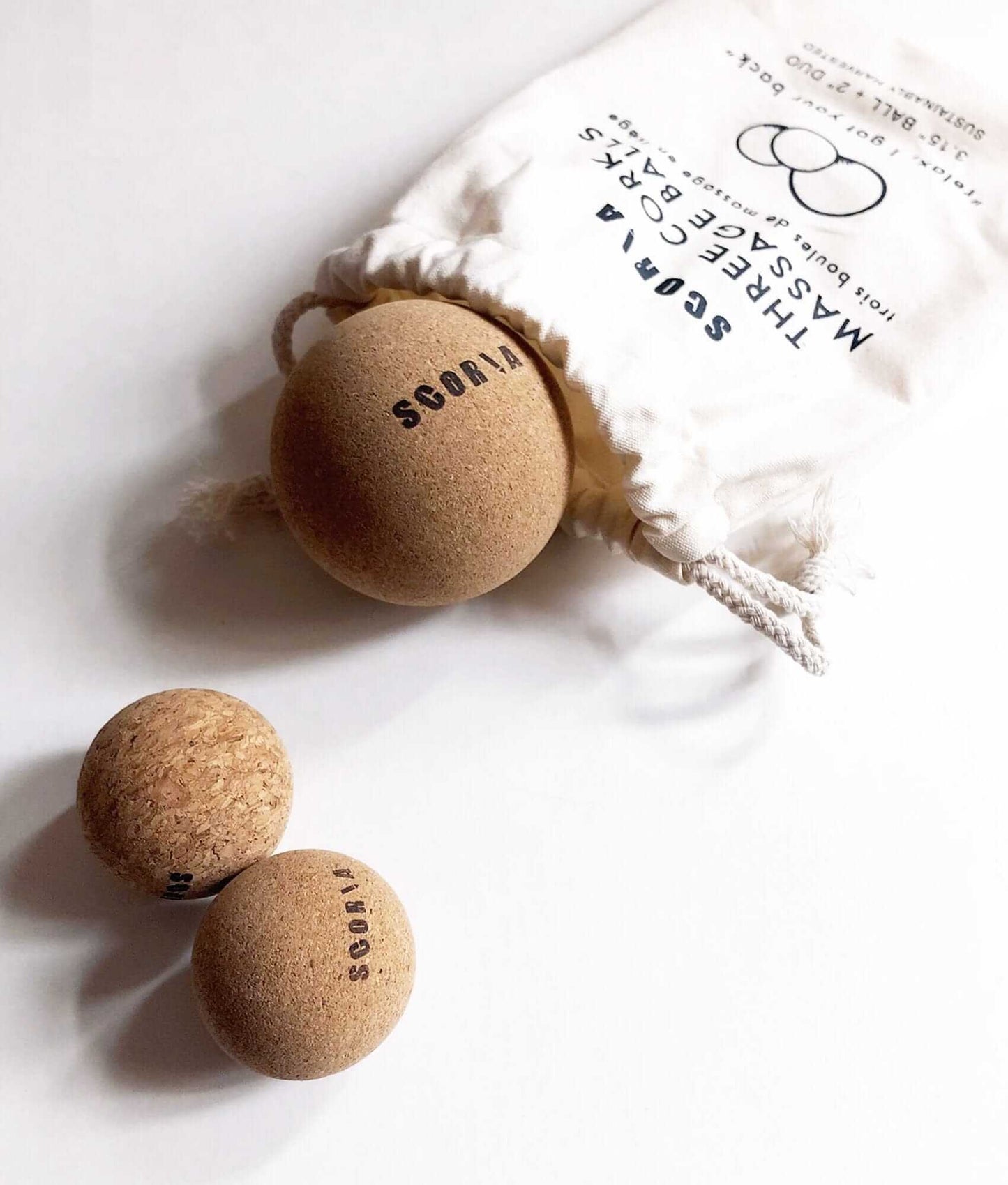 Balles de massage en liège (lot de trois)