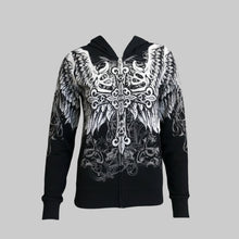 Sweat à capuche pour femme avec croix et ailes d'ange