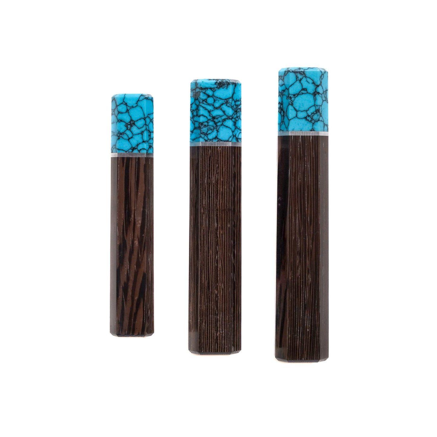 Manche en wengé et turquoise de style japonais