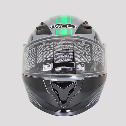 Casque de moto modulable West Coast Leather noir et vert